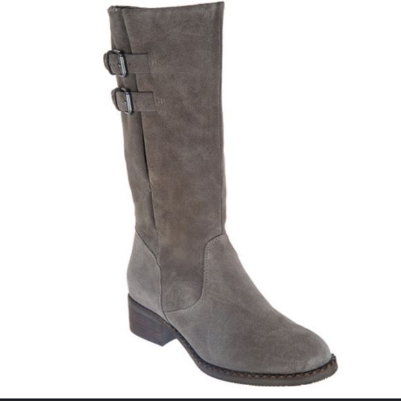Gentle Souls Suede Mid Calf Boots - Brian Concrete Suede Gray Women's. - Picture 6 of 11
